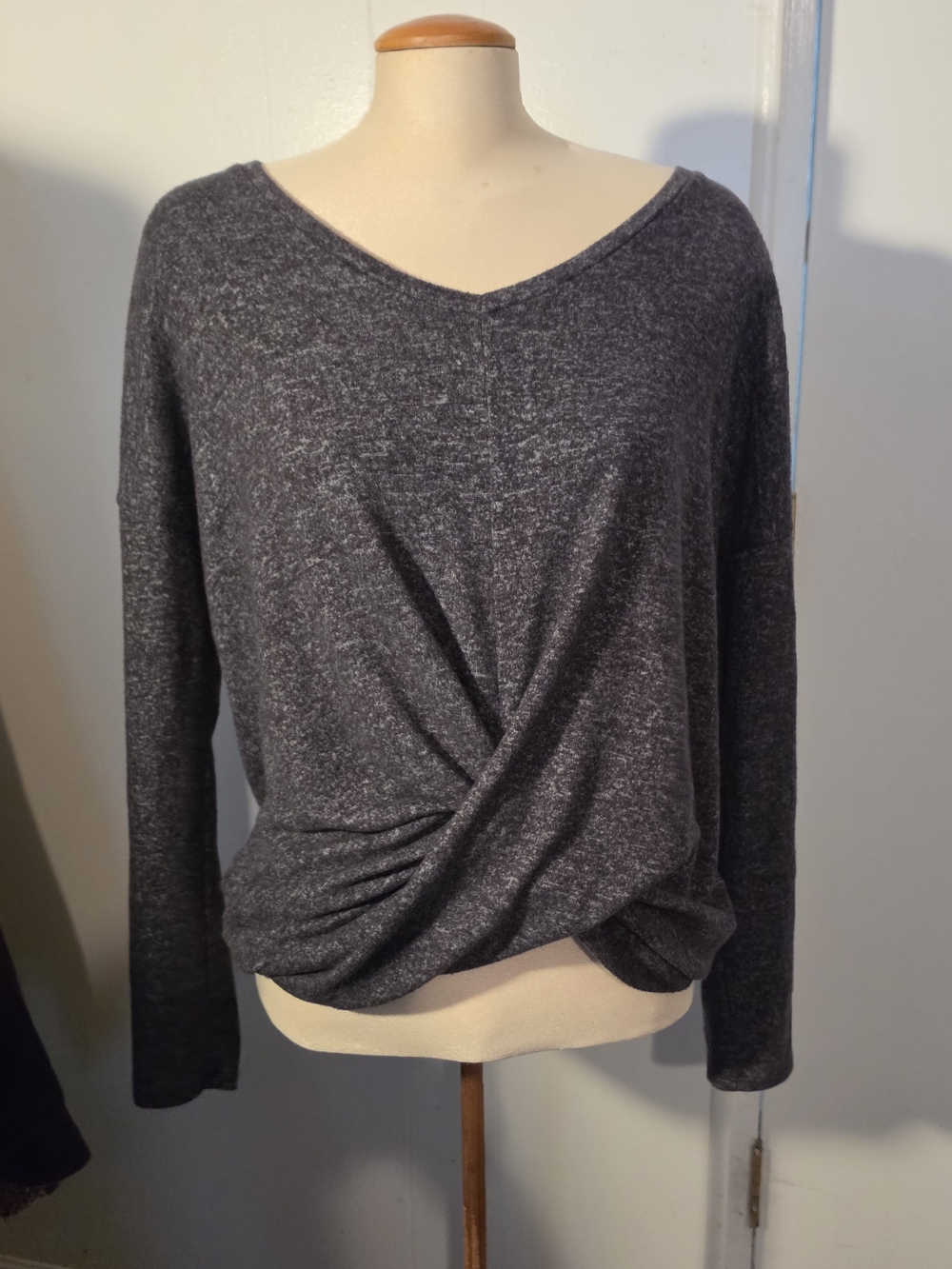 Express Charcoal Gray Knit Top